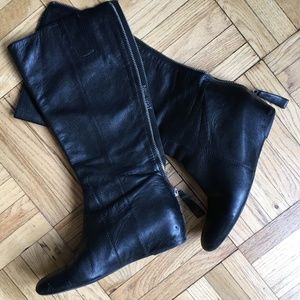 Nine West Leather Wedge Boots